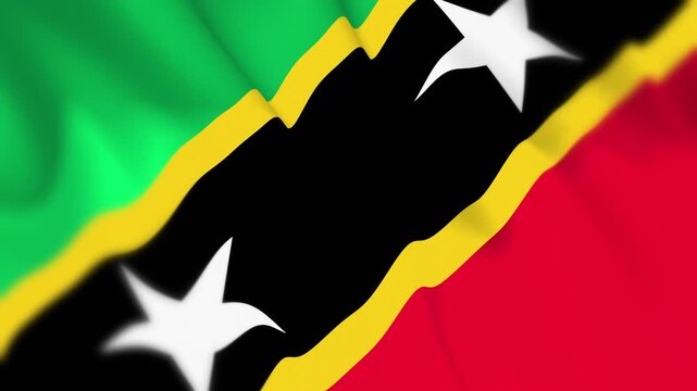 Saint Kitts and Nevis Flag Seamless Loop 4k 60fps Animation