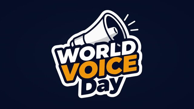 Voice World Day typography megaphone logo