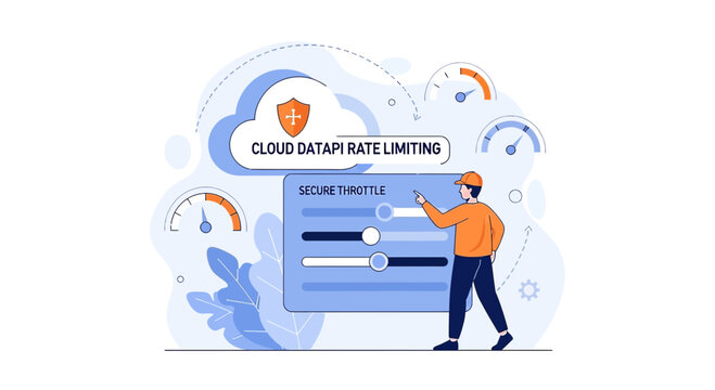 Cloud API Rate Limiting Security Concept Illustration