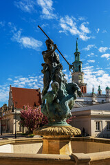 Neptune's Fountain in the Old Market Square in Poznań, Poland. © Bernhard