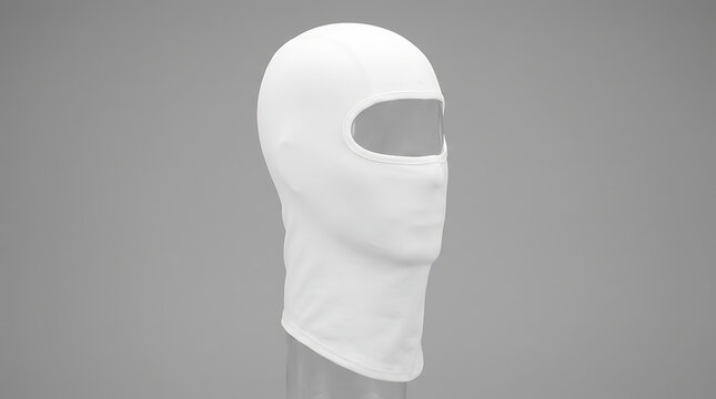White Balaclava Motorcycle Headwear Cover Offering Full Face Protection Against Cold Weather Elements and Wind During Rides