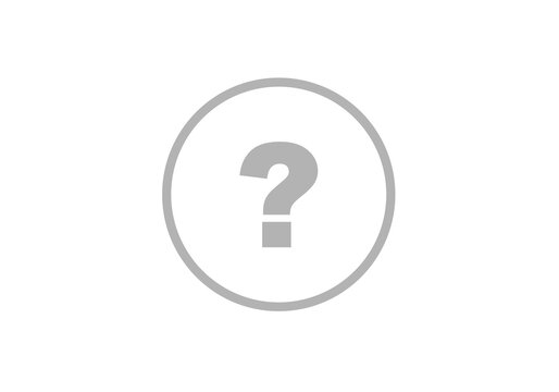 Light grey question mark icon minimalist help query support button symbol png file with transparent background