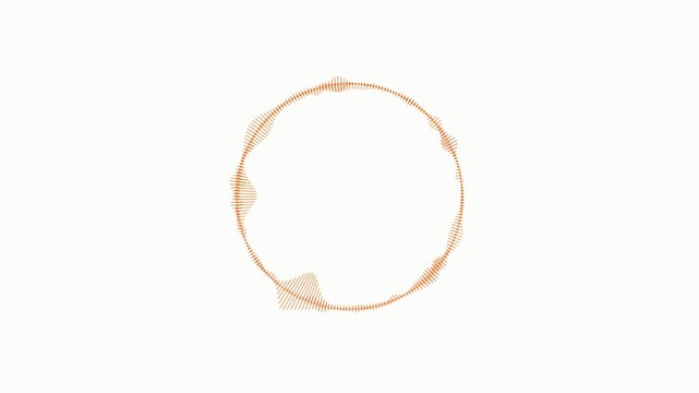 Create a seamless looping round audio spectrum animation with a circular equalizer surrounding a glowing center.