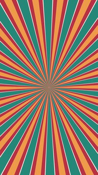 Retro Vintage 1970s Style Psychedelic Sunburst Radial Rays Halftone Texture Animation Seamless Loop 4K