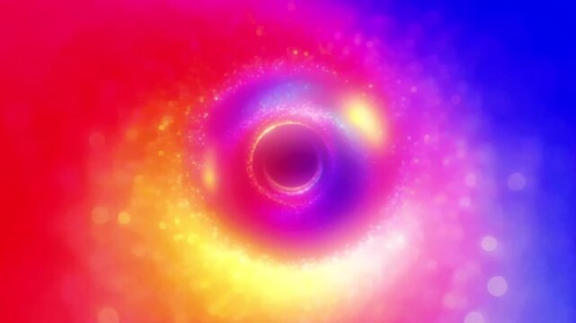Abstract Bokeh Rainbow Colors Deep Bokeh Texture Swirling Tunnel With Abstract Bokeh Rainbow Colors And Glowing Particles in Vibrant Gradient Texture For Modern Digital Backgrounds