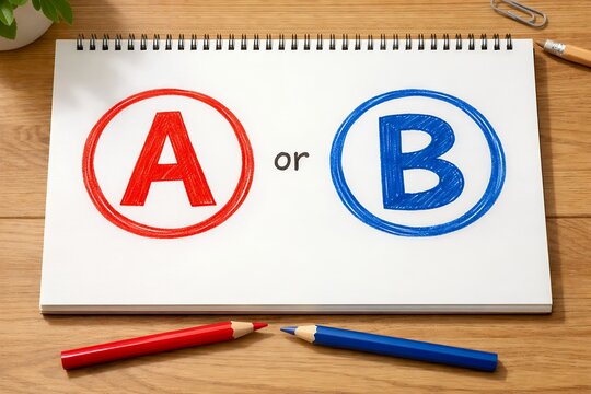 AかBかどちらを選ぶ？ビジネス選択決断を促す比較検討イメージ