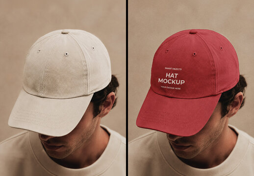 Close-up Baseball Hat Mockup