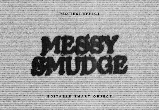 Blurry Grunge Text Effect Mockup	
