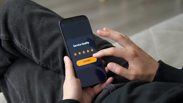 User completing a quick feedback form for service quality. The Thank you for being our guest message reinforces the value of their opinion. Great for guest experience apps, hospitality tech, and