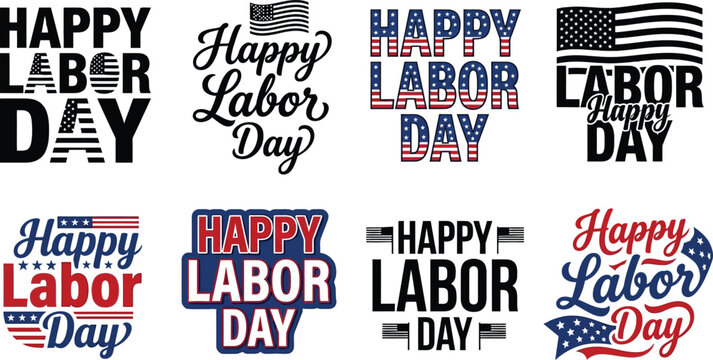 Labor Day Graphic Design Elements Collection for Advertising and Marketing Campaigns