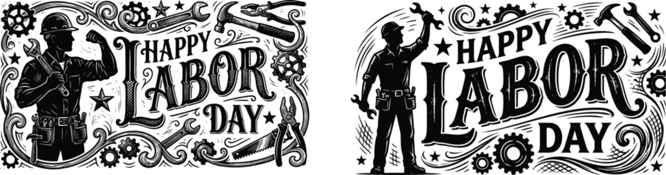 Labor Day vector illustrations for marketing and advertising purposes