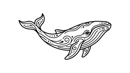 Obraz premium Artistic Whale Illustration with Swirl Patterns