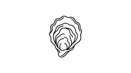 Minimalist Line Art Oyster Shell Illustration © Seruli