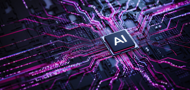 Artificial Intelligence AI Processor on Circuit Board