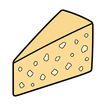 Cheese wedge with holes vector illustration