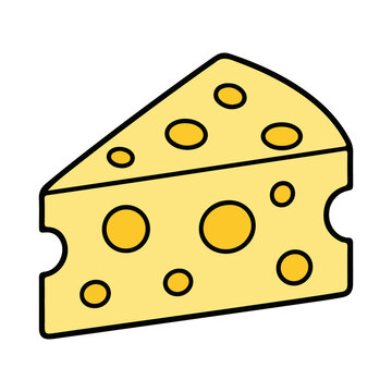 Swiss cheese wedge vector illustration