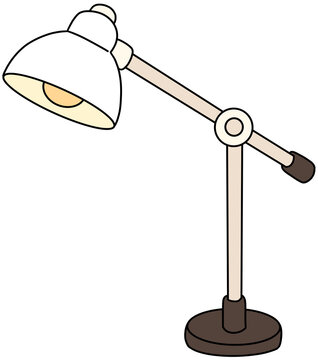 Minimal desk lamp isolated on white background. Cute cartoon home office illustration.