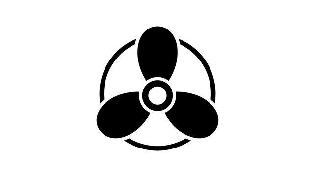 Black boat propeller icon symbol
