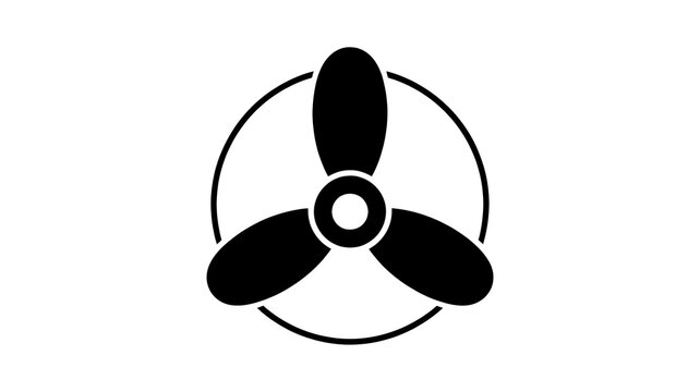 Black silhouette icon of a boat propeller
