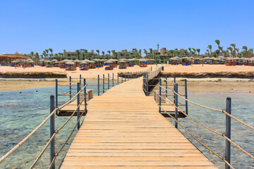 Fototapeta premium A jetty on the Red Sea beach in Marsa Alam, Egypt