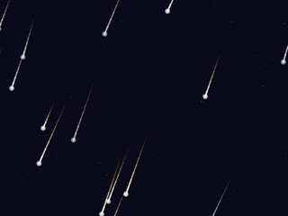 Meteor Shower Shooting Stars Dark Sky Background © iushakovsky