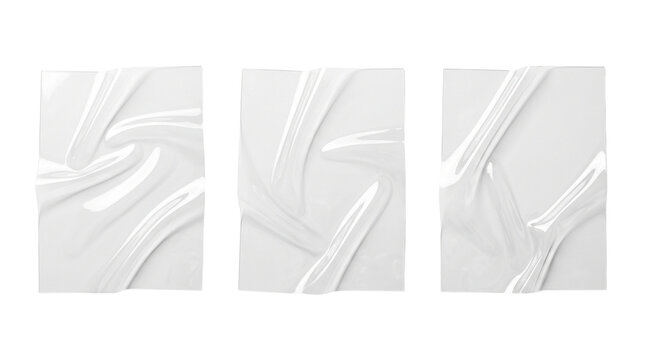 Transparent acetate sheet elements for packaging, branding, editorial layouts and creative mockups. Isolated on White background.