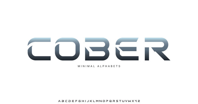 Modern Futuristic Sports Tech Font. Minimal Geometric Gaming Typeface for Logo Design, Branding & Digital Typography