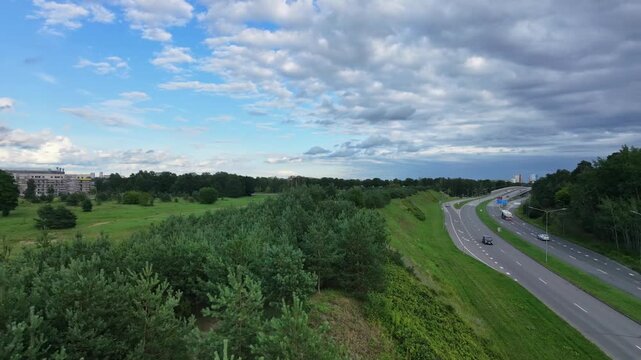 A natural sound barrier made to separate living area from highway
