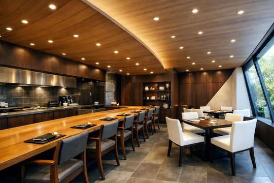高級感漂う和モダンの洗練された飲食店内装カウンター席