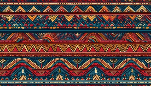 peruvian andes inspired seamless ethnic textile pattern