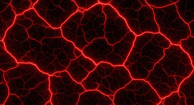 Red glowing lava texture. Abstract molten magma pattern with bright cracks.