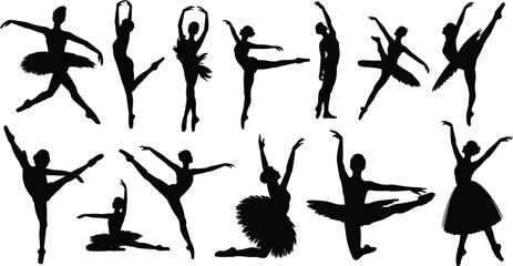 Collection of ballet dancers in poses © Easir