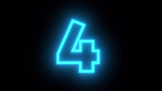 blue glowing numbers