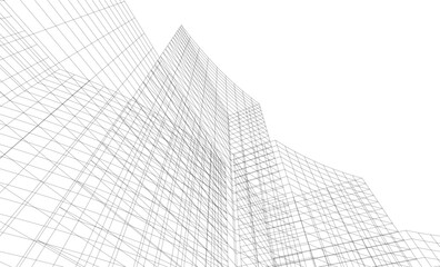 Fototapeta premium Abstract architectural background. Vector 3d illustration