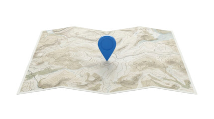 3d map with location marker on topographic background © Markus