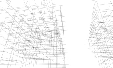 Fototapeta premium Abstract architectural background. Vector 3d illustration