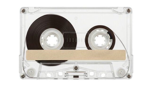 Vintage audio cassette tape with clear case for music lovers