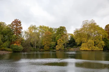 Beautiful Autumn Landscape along a Pond at the Dusseldorf Hofgarten © James