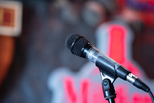 Microphone on stage ready for live performance
