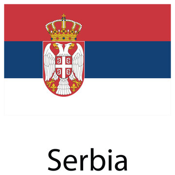 Official national flag illustration of serbia with national patriotic tricolor