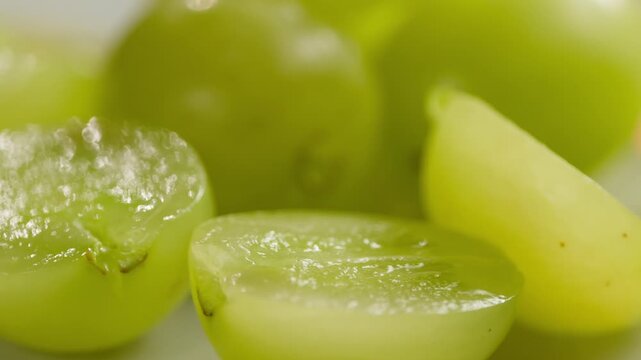 Red grape, spanish supermarket food, Close-up green grape cluster on vine in the vineyard. Stock Photo