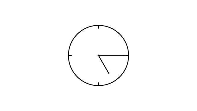 Simple clock icon animation on black color