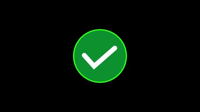 white check mark in blue circle.Yes icon, Approved or right icon isolated