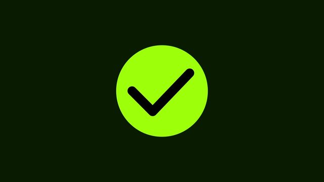 White check mark in green circle icon animation