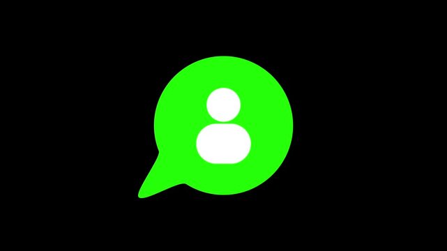 White color Message icon animation. G mail icon animation on black background