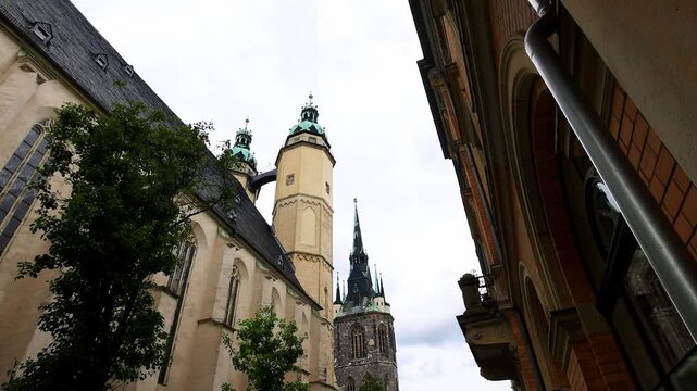 the historic german city of halle an der saale 4k video