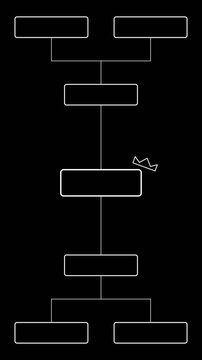 Tournament bracket 4 sports teams vertical animation on black alpha channel background