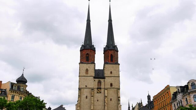 the historic german city of halle an der saale 4k video