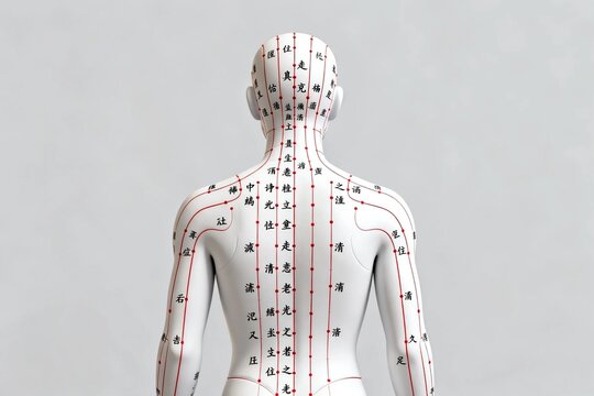 Acupuncture meridian chart on human back