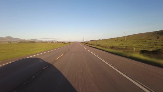 Big Sur Pacific Coast Highway Southbound 9 San Simeon to Morro Bay 07 Front View MultiCam Driving Plate California USA